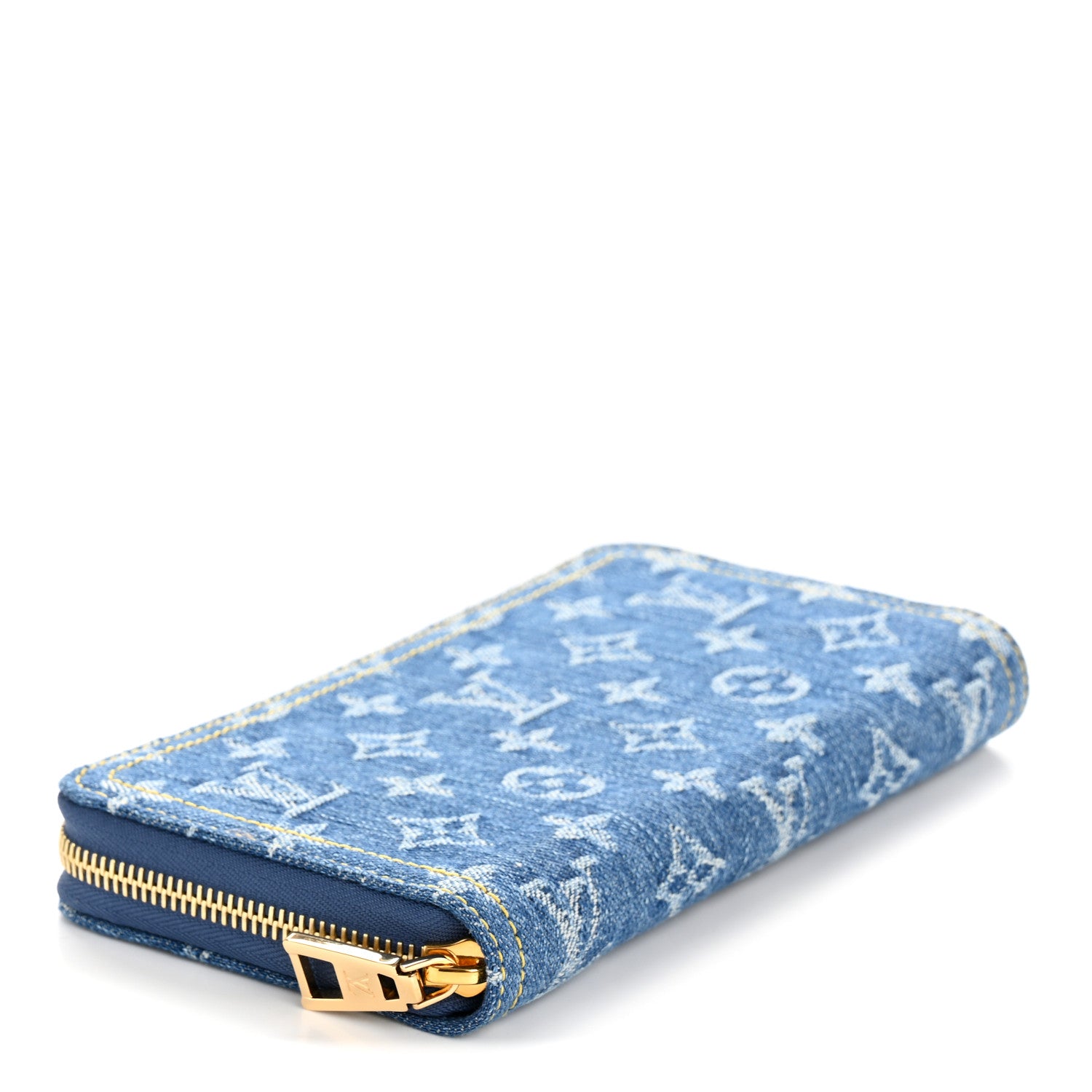 Louis Vuitton Monogram Denim Zippy Wallet NM Blue 1765000