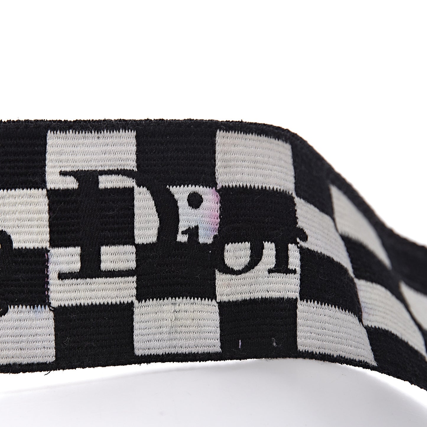 Canvas Embroidered Shoulder Strap Black White
