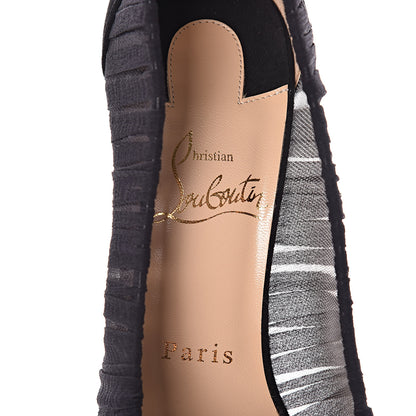Christian Louboutin Tulle Suede Follies Draperia 100 Pumps 36.5 Black 8 of 11