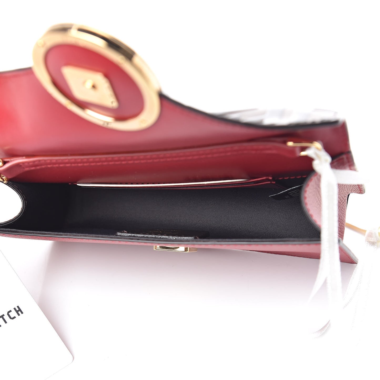 Vitello Cruise F is Fendi Bi-Color FF 1974 Embossed Envelope Belt Bag Maya Black Fragola