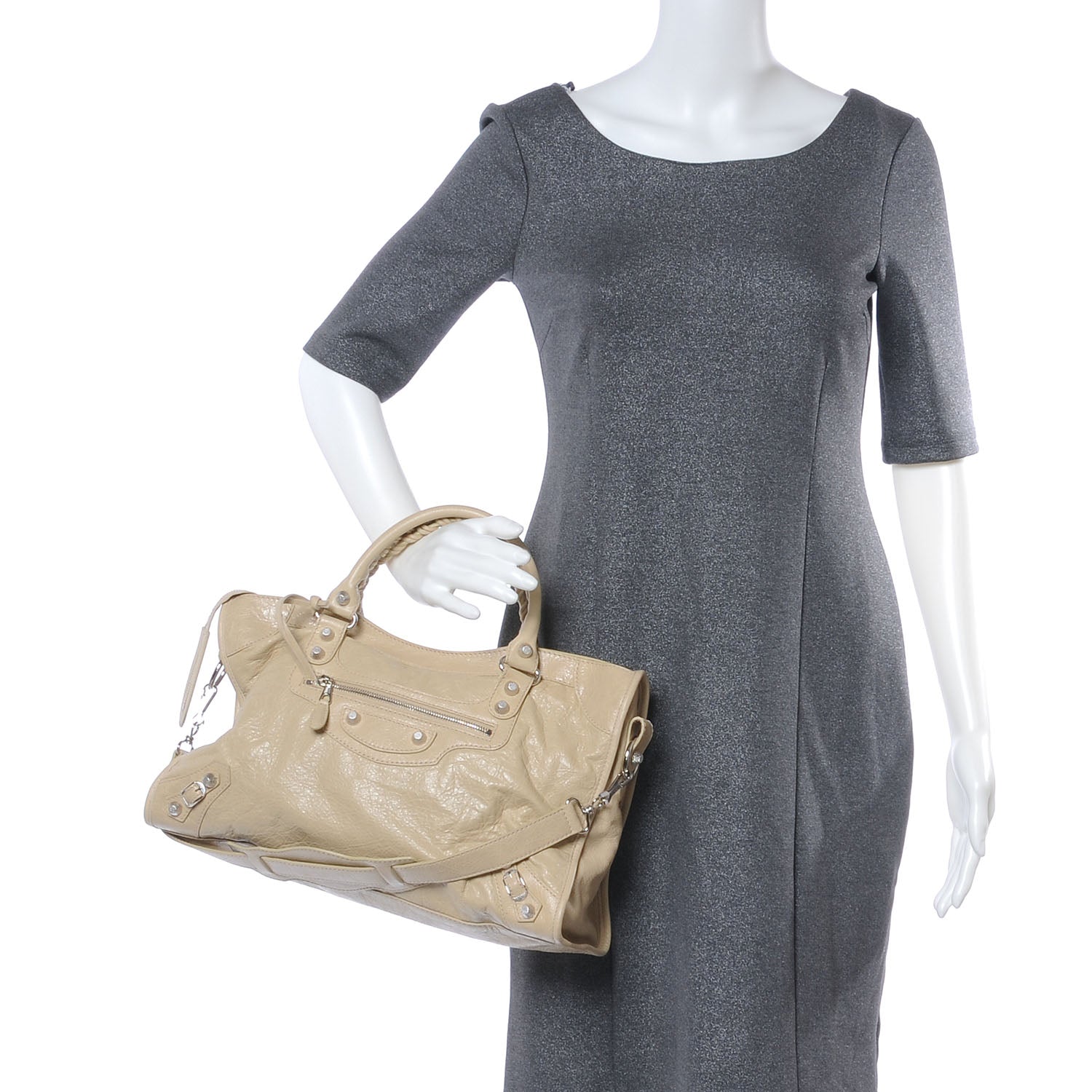 Balenciaga Agneau Giant 12 Silver Hardware City Dune 2 of 7