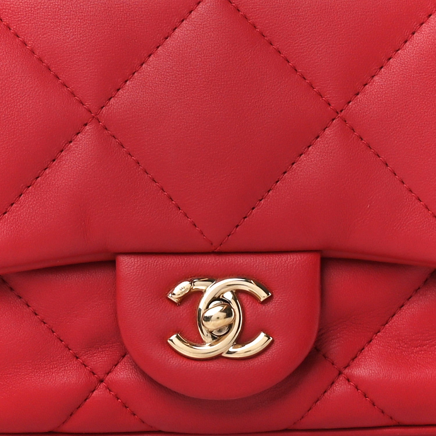 Chanel Lambskin Quilted Small Easy Carry Flap Red 10 of 14