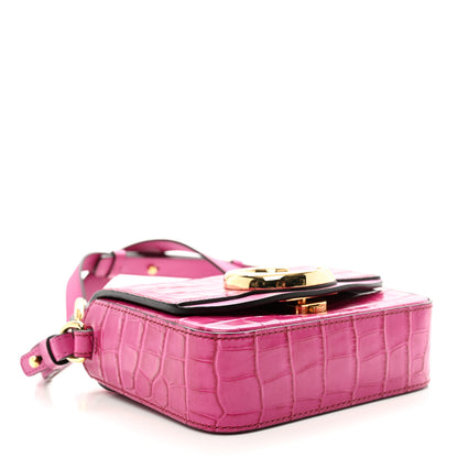 Chloe Calfskin Crocodile Embossed Mini C Double Carry Graphic Pink 4 of 12