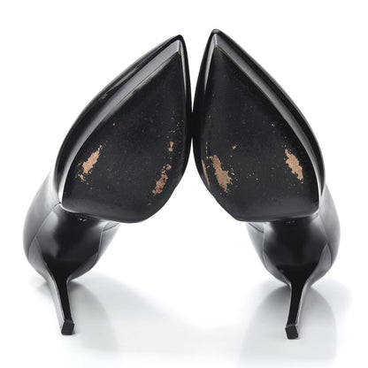 Saint Laurent Pebbled Patent Calfskin Janis 105 Pumps Black 7 of 7