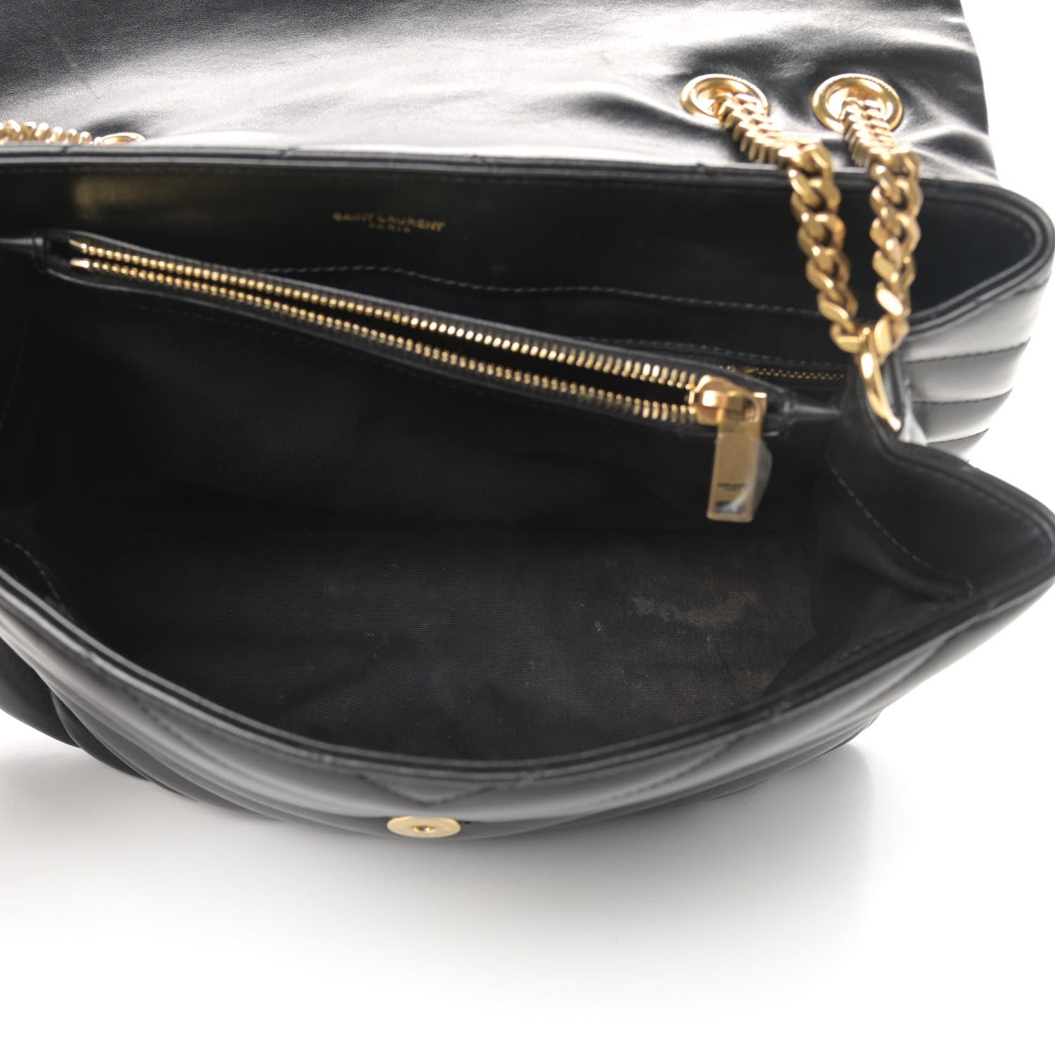 Saint Laurent Calfskin Y Quilted Monogram Medium Loulou Chain Satchel Black 5 of 16