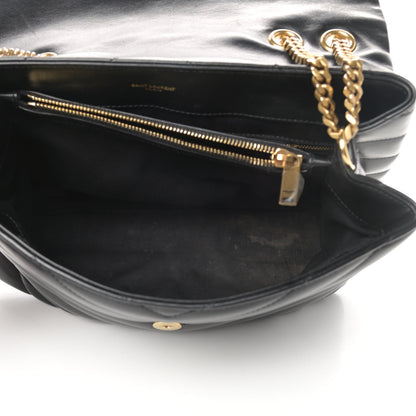 Saint Laurent Calfskin Y Quilted Monogram Medium Loulou Chain Satchel Black 5 of 16