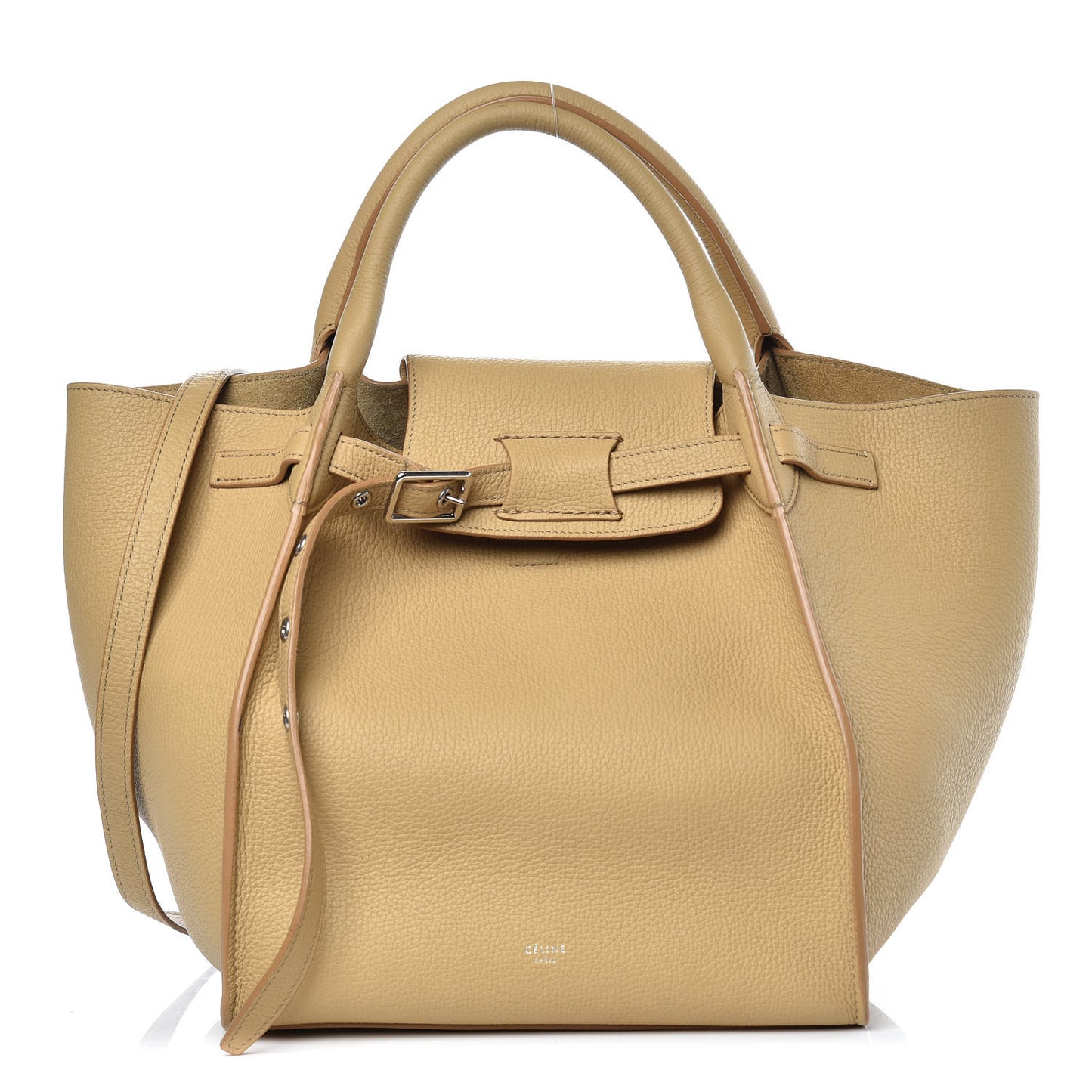 Supple Grained Calfskin Small Big Bag Sand