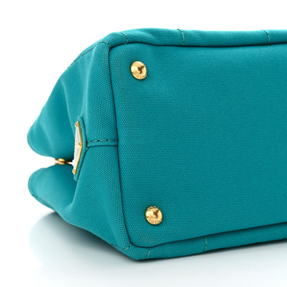 Prada Canapa Small Logo Tote Pavone 8 of 10