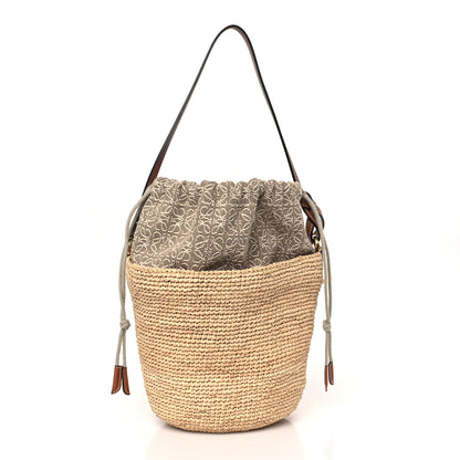Loewe Calfskin Raffia Anagram Paulas Ibiza Pochette Bag Natural Tan 3 of 8