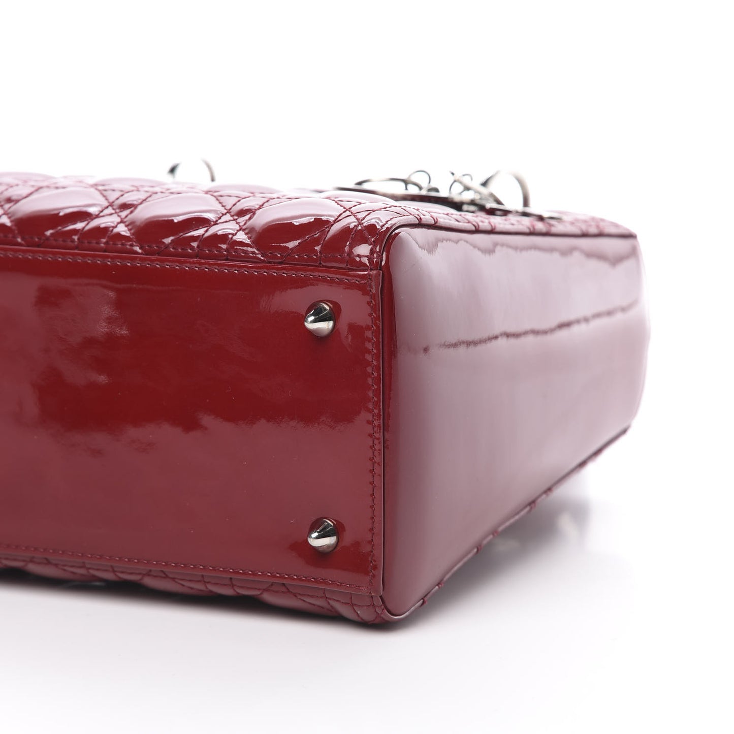 Patent Cannage Medium Lady Dior Red