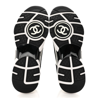 Chanel Fabric Suede Calfskin CC Sneakers 38.5 White Black 5 of 8