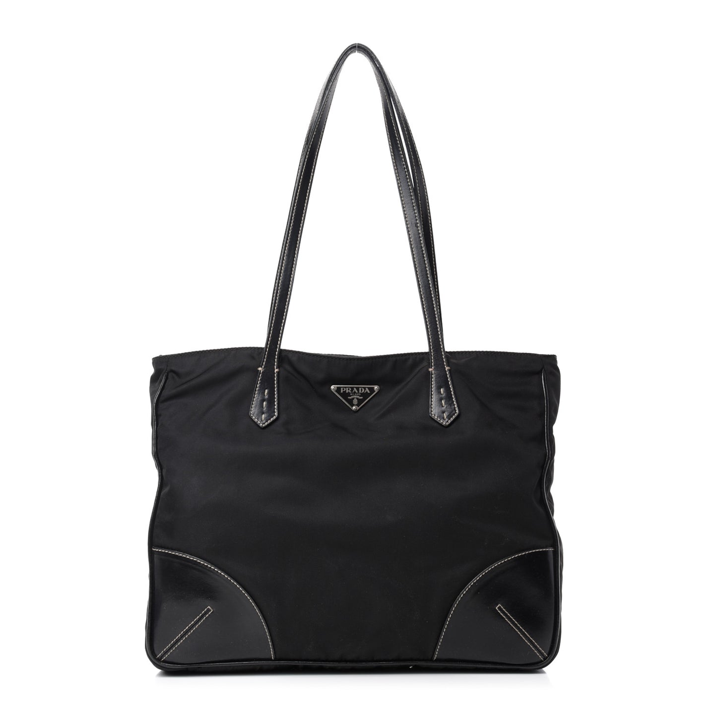 Tessuto Nylon Caflskin Shopping Tote Black
