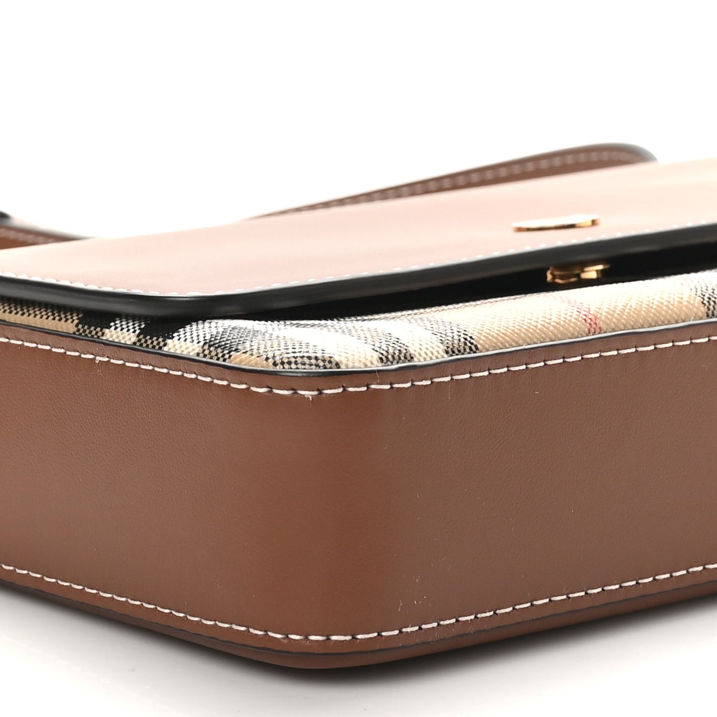 Calfskin Vintage Check Penny Bag Archive Beige Tan