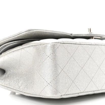 Chanel Glittered Metallic Caviar Quilted Medium Double Flap Silver 9 of 11