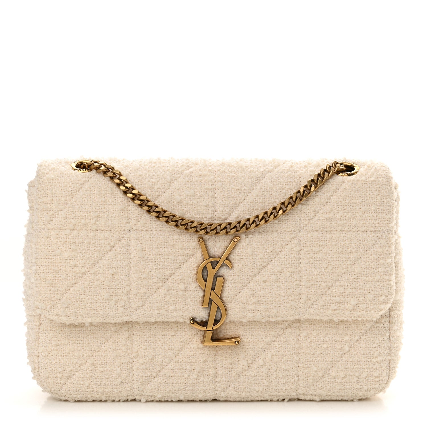 Saint Laurent Boucle Tweed Patchwork Monogram Medium Jamie Baguette Craie 1 of 11