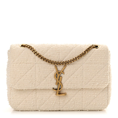 Saint Laurent Boucle Tweed Patchwork Monogram Medium Jamie Baguette Craie 1 of 11