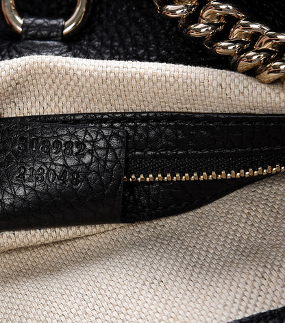 Gucci Pebbled Calfskin Medium Soho Chain Shoulder Bag Black 7 of 7
