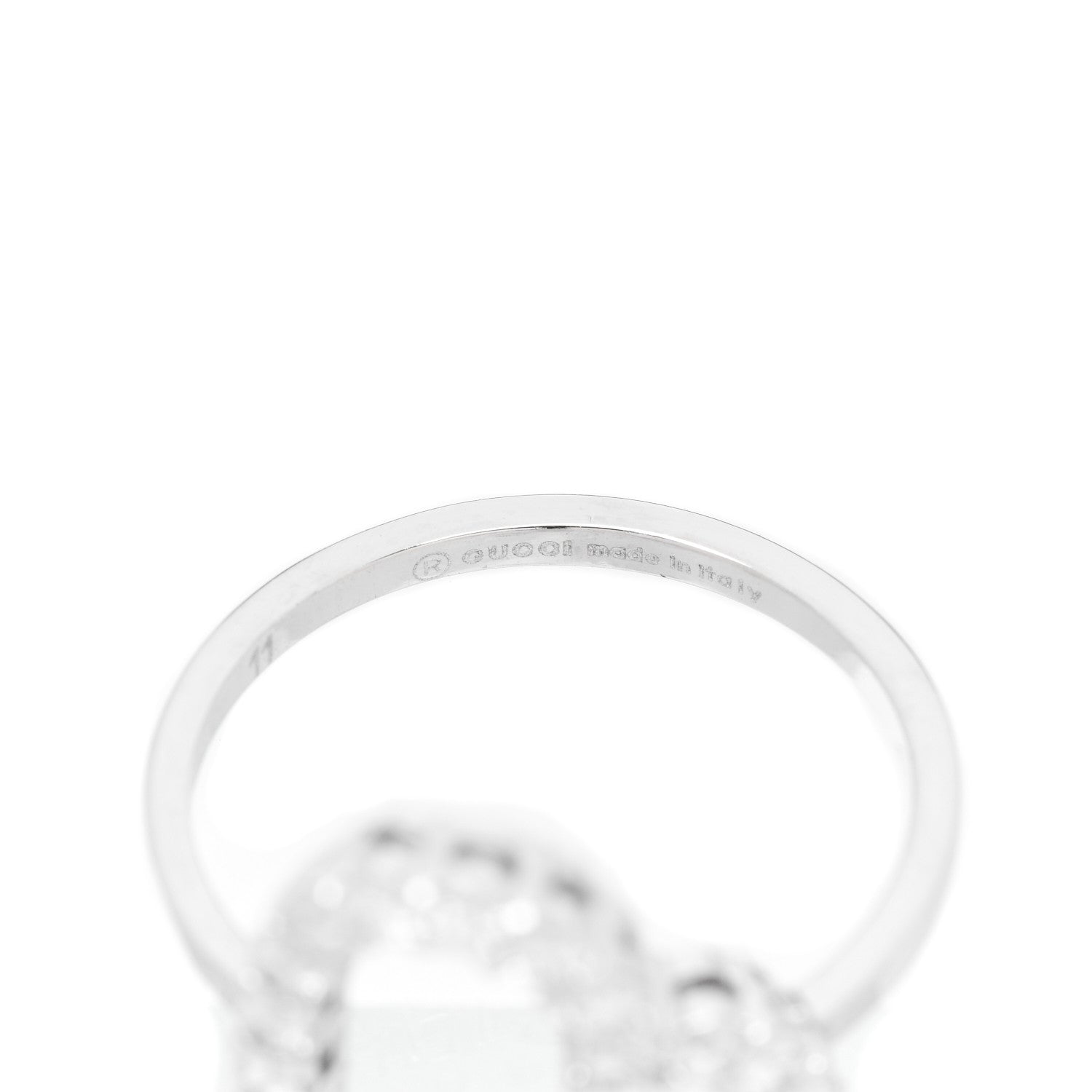 Gucci 18K White Gold Diamond Heart Ring 50 5.5 4 of 4
