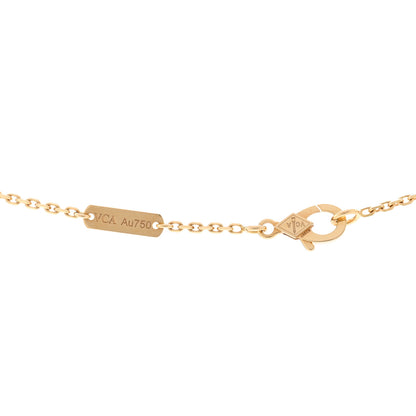 Van Cleef & Arpels 18K Yellow Gold Tiger Eye Vintage Alhambra Pendant Necklace 4 of 5