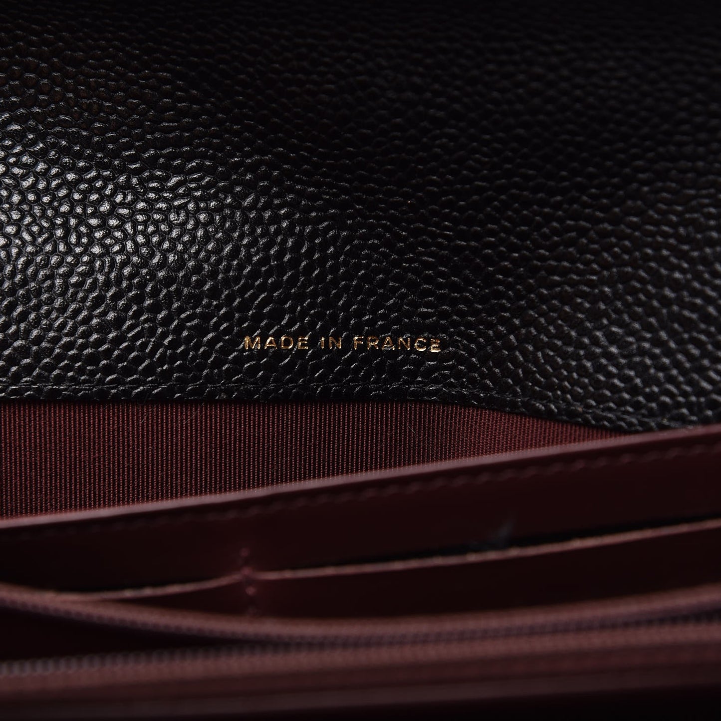 Caviar Quilted Large Gusset Flap Wallet Black