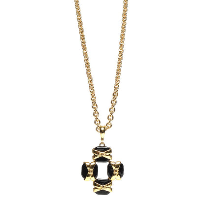 Chanel CC Necklace Gold Black 1 of 6