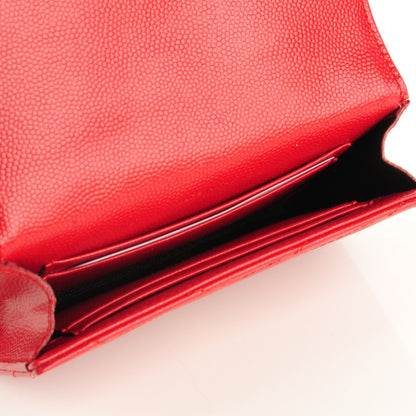 Saint Laurent Grain De Poudre Matelasse Chevron Monogram Envelope Wallet Red 5 of 8