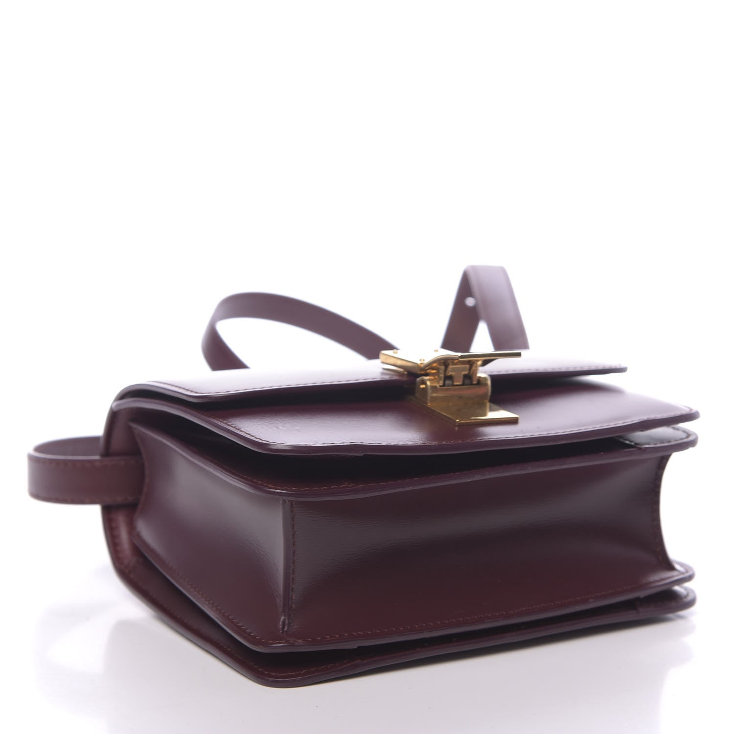 Celine Box Calfskin Small Classic Box Flap Bag Burgundy 4 of 10