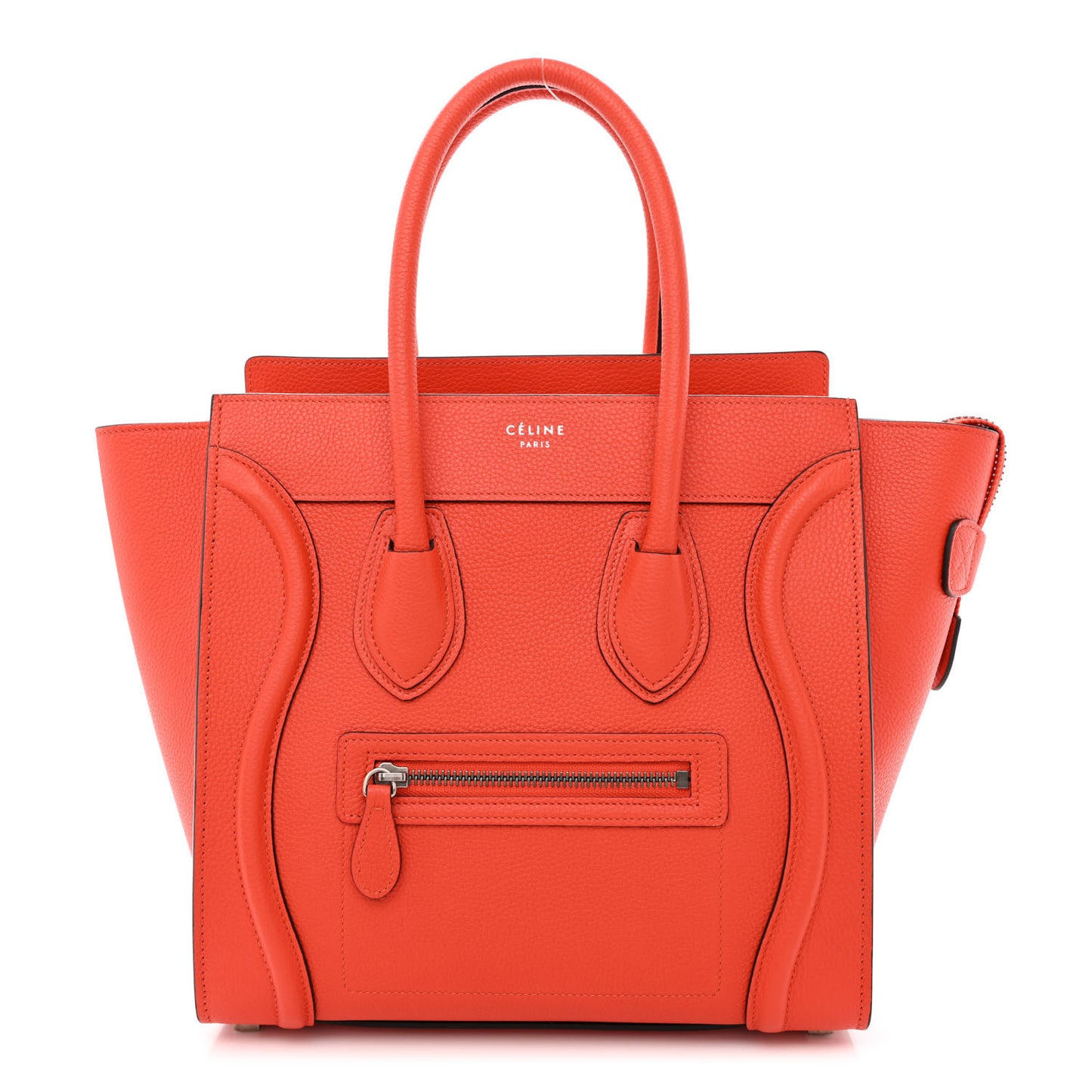 Drummed Calfskin Micro Luggage Vermillion