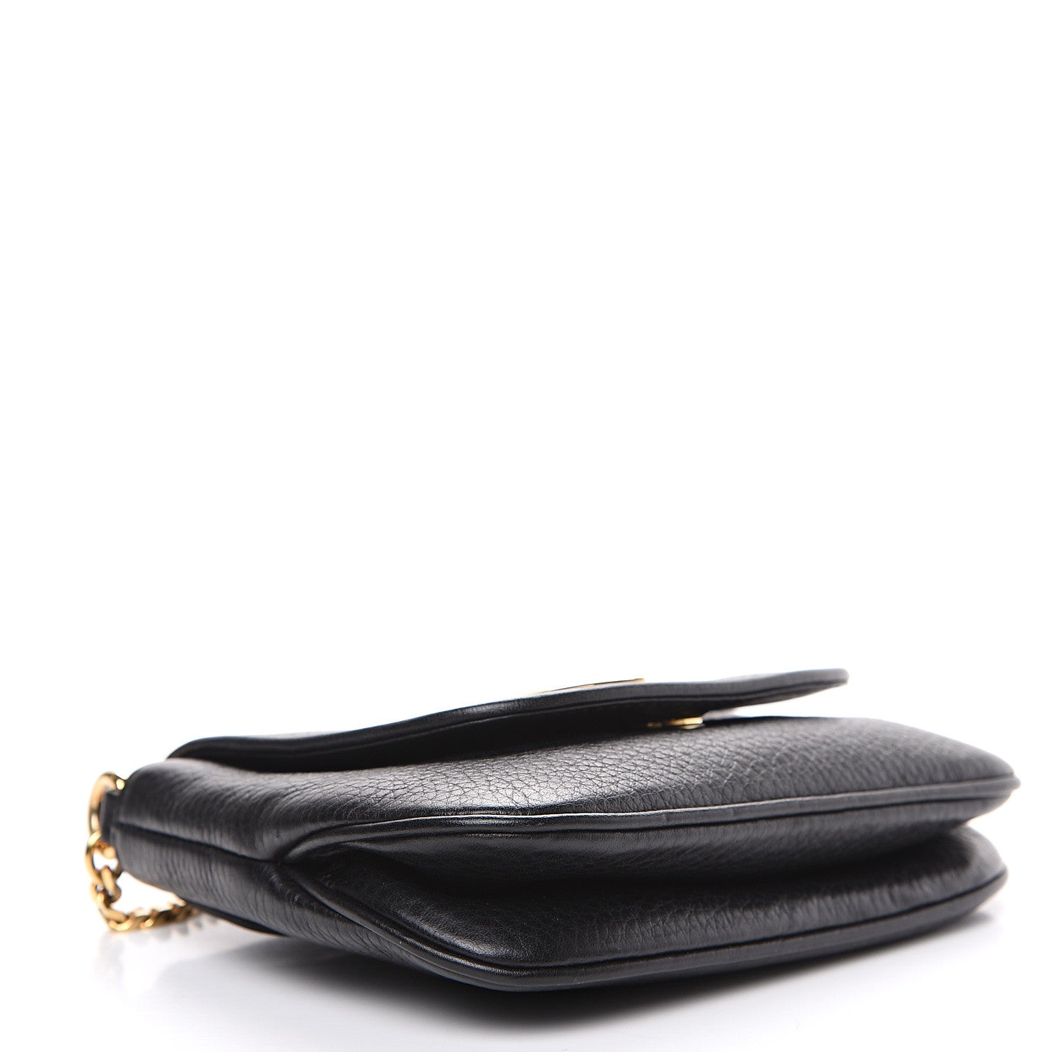 Gucci Pebbled Calfskin Small 1973 Chain Shoulder Bag Black 3 of 10