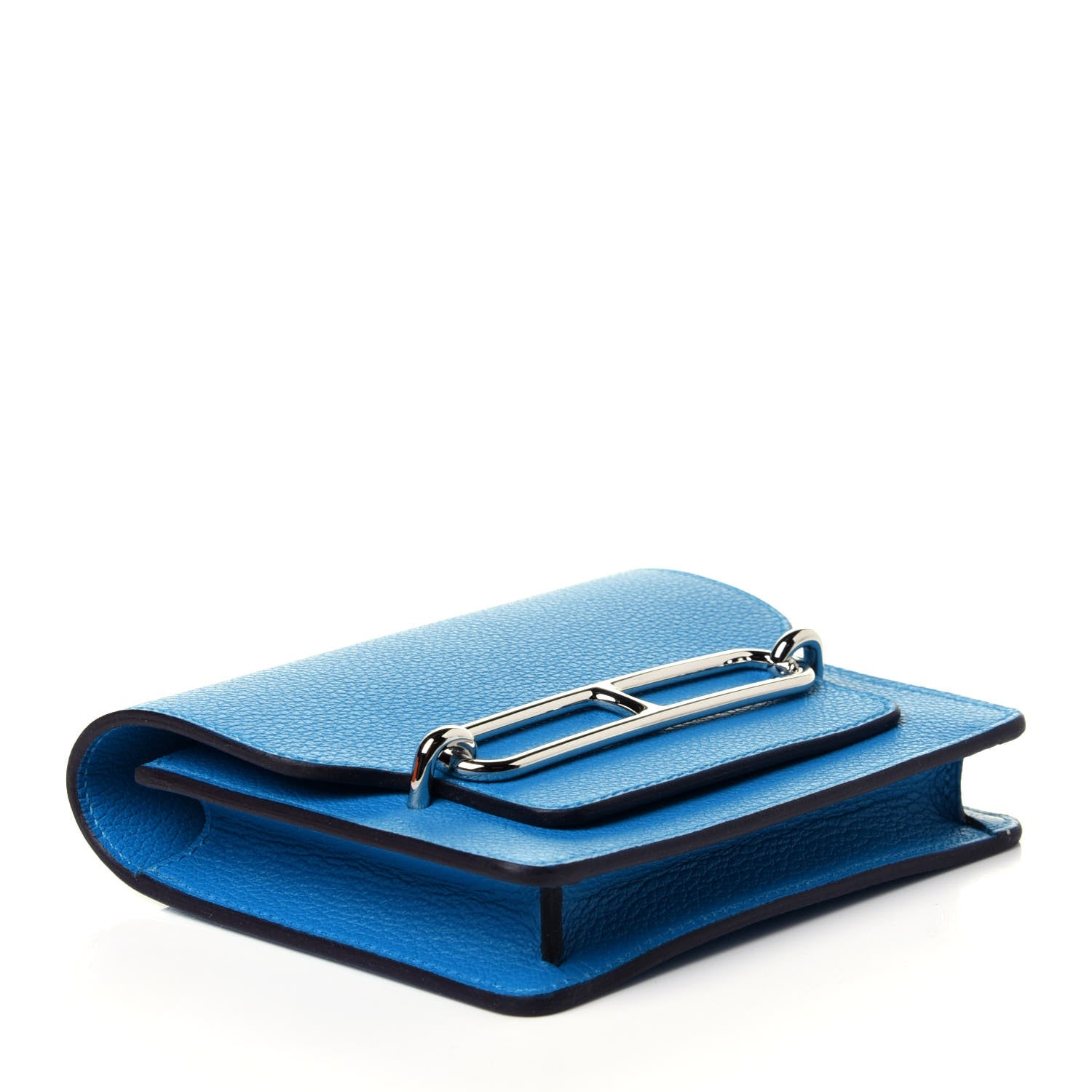 Hermes Evercolor Verso Roulis Slim Wallet Bleu Frida Rose Mexico 5 of 15