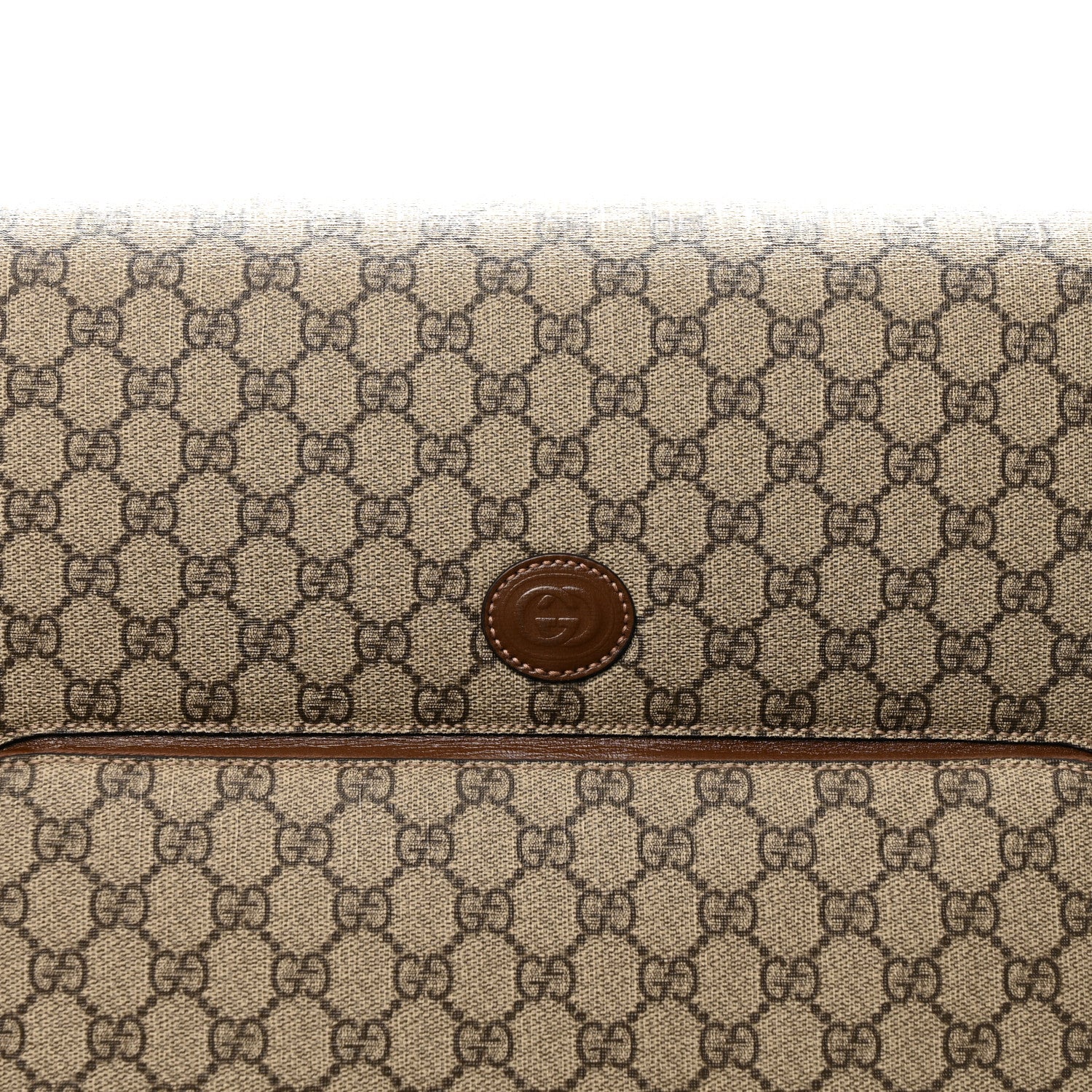 Gucci GG Supreme Monogram Azalea Calfskin Retro Interlocking G Carry On Trolley Beige Ebony Brown Sugar 14 of 24