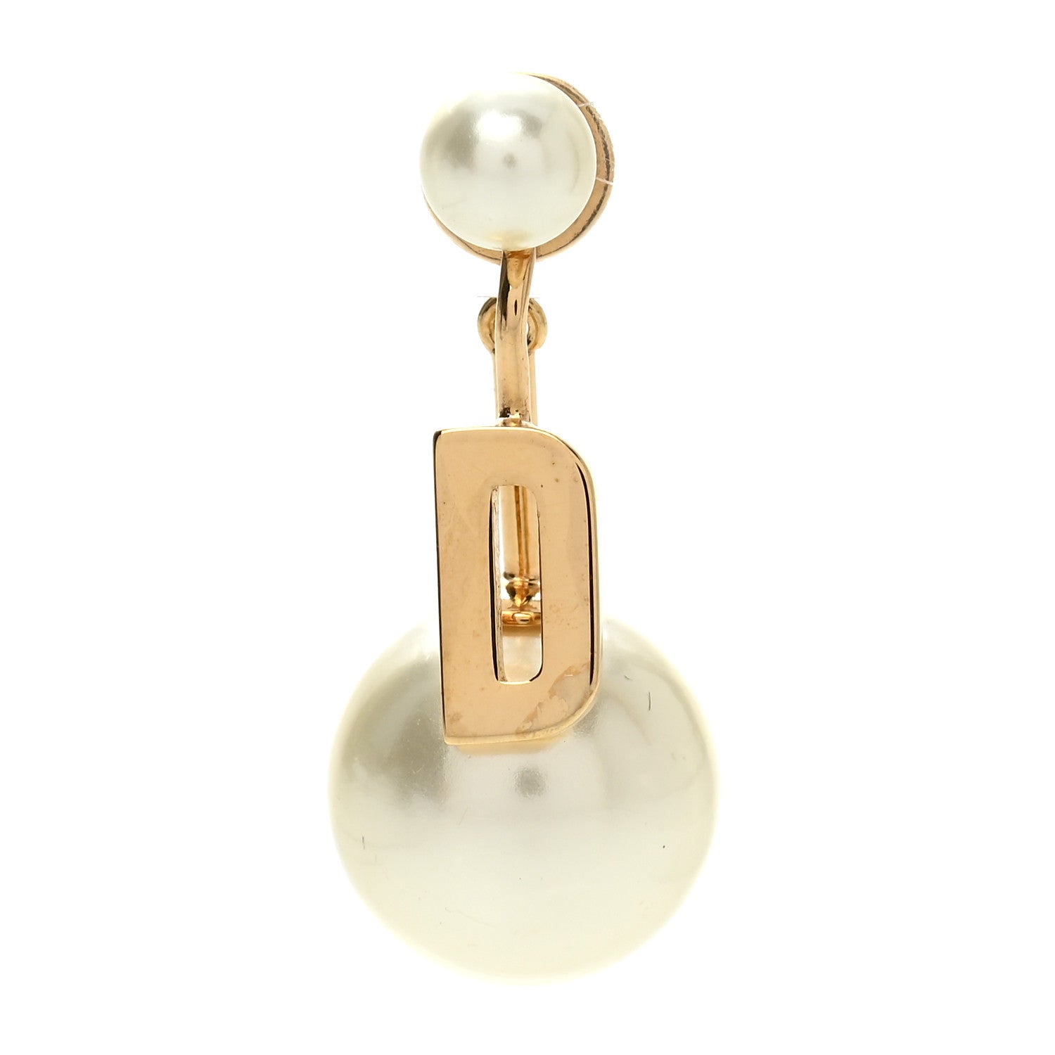 Christian Dior Pearl My ABCDior D Tribale Earring Gold 1 of 4