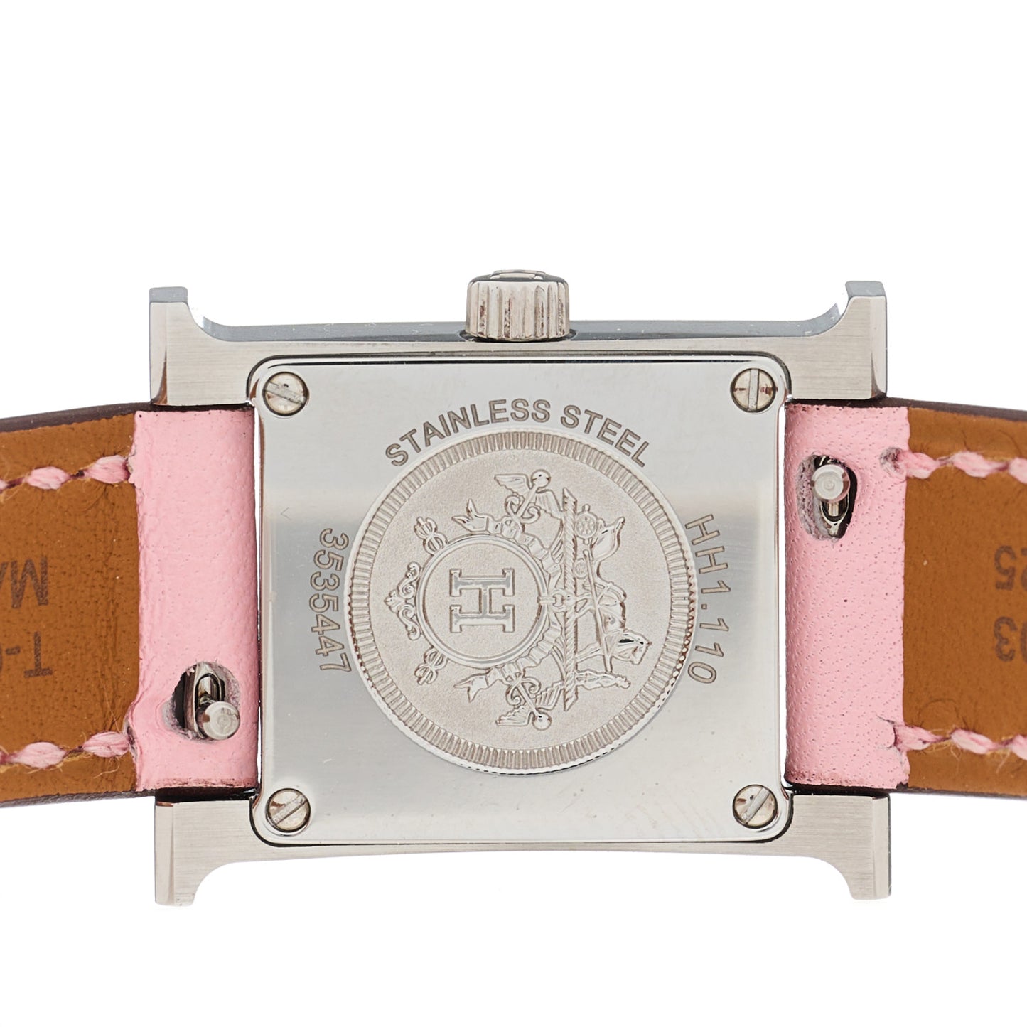 Stainless Steel Swift Diamond Mother of Pearl 17.2mm Heure H Hour Quartz Watch Rose Sakura