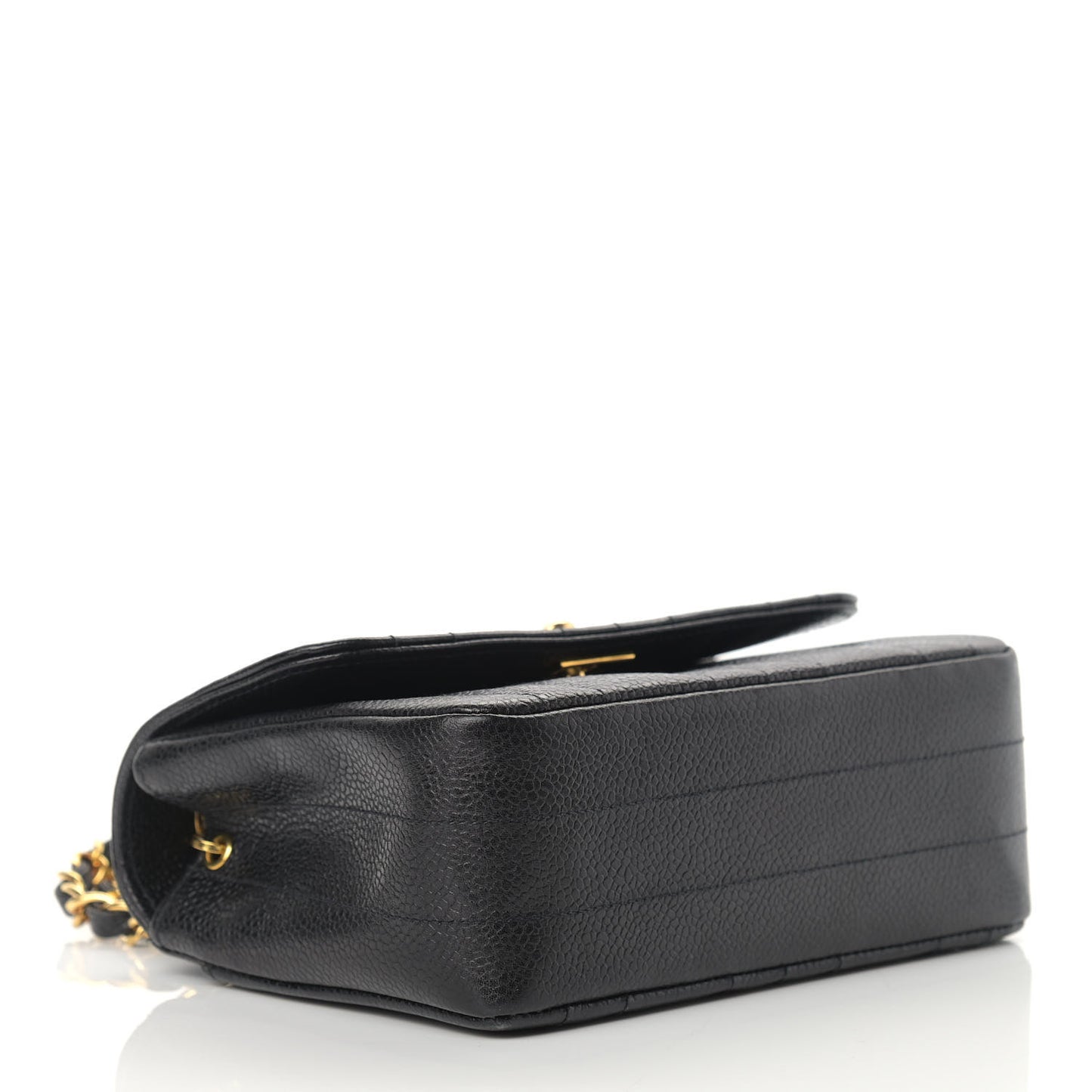 Caviar Vertical Quilted Mini Flap Black