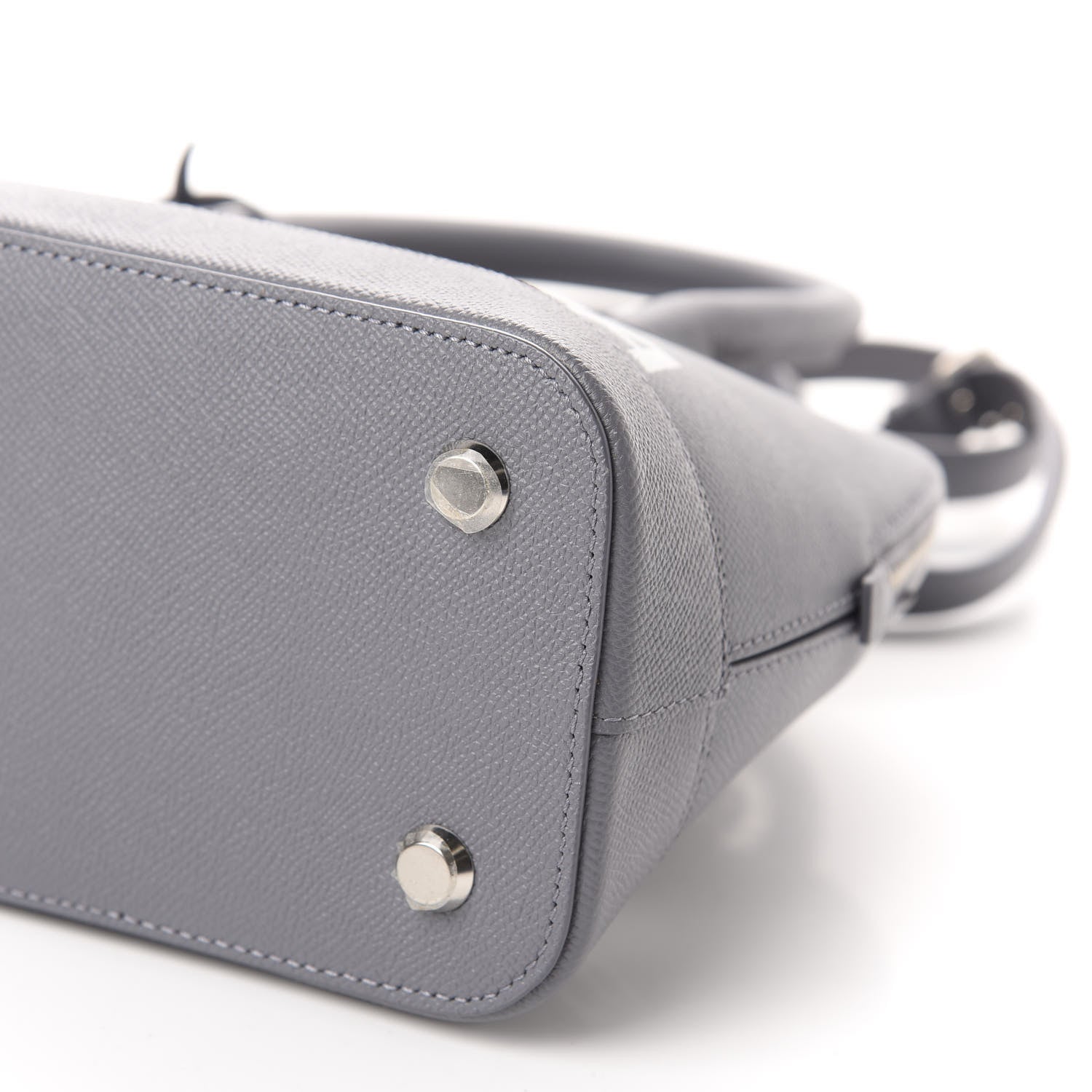 Balenciaga Signature Grained Calfskin Logo S Ville Top Handle Bag Gris Perle Fonce White 7 of 10