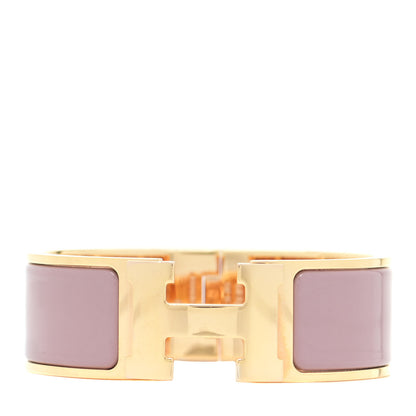 Hermes Enamel Wide Clic Clac H Bracelet PM Bois De Rose 1 of 5