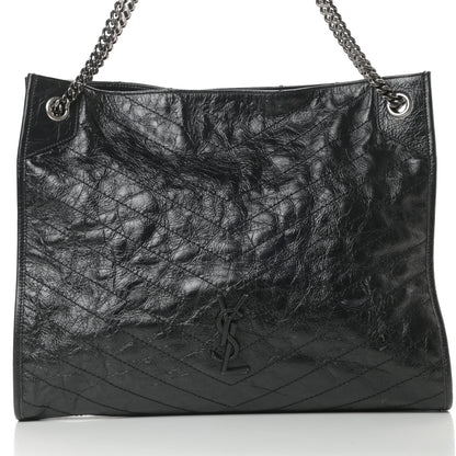 Saint Laurent Crinkled Calfskin Matelasse Monogram Niki Shoulder Bag Black 8 of 12