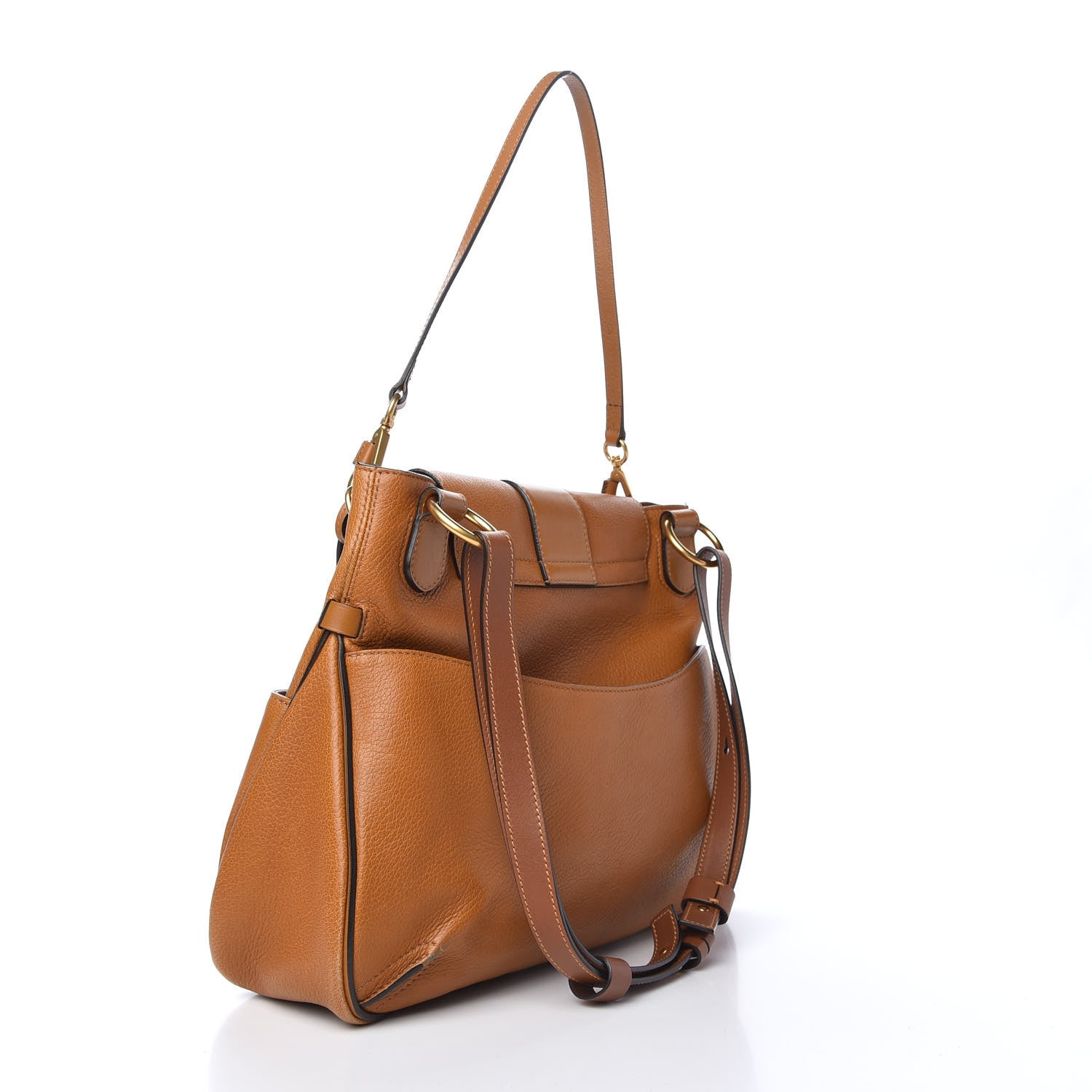 Chloe Grained Lambskin Medium Lexa Shoulder Bag Mustard Brown 3 of 9