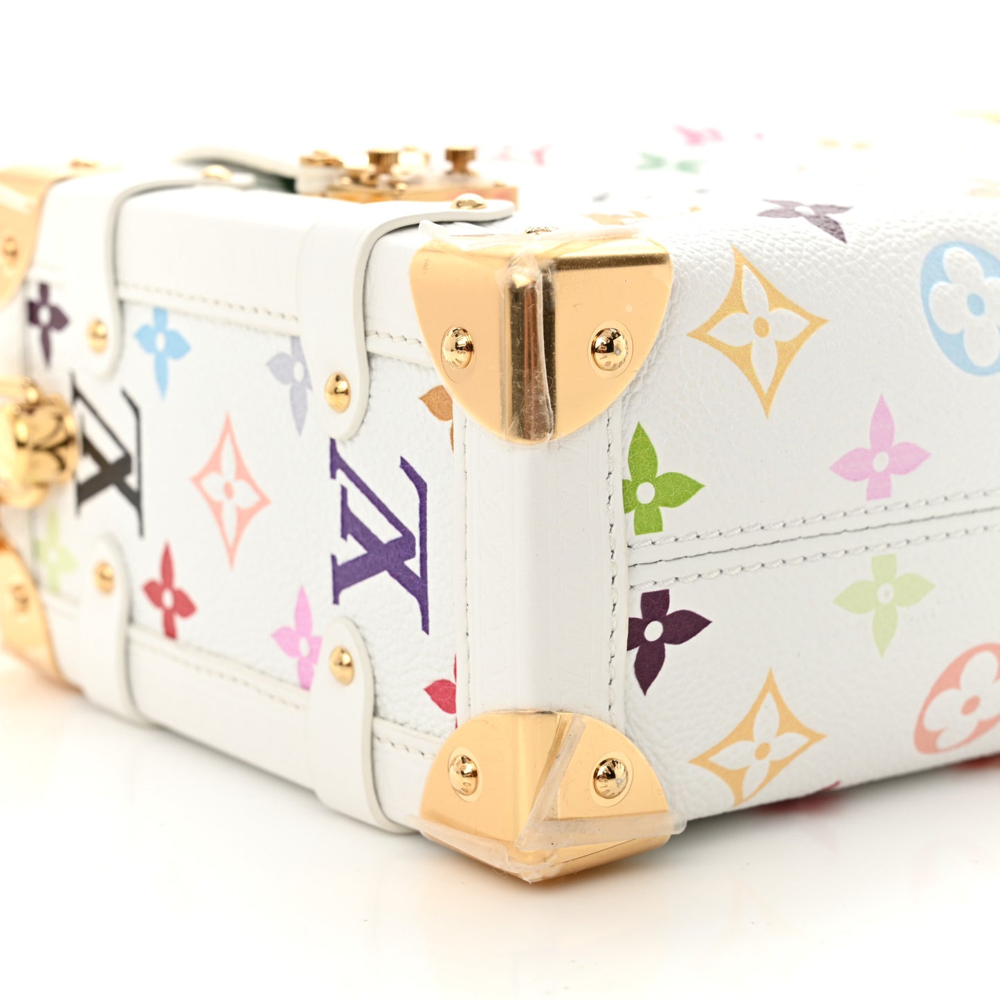 LV x TM Cowhide Monogram Multicolor Side Trunk MM White