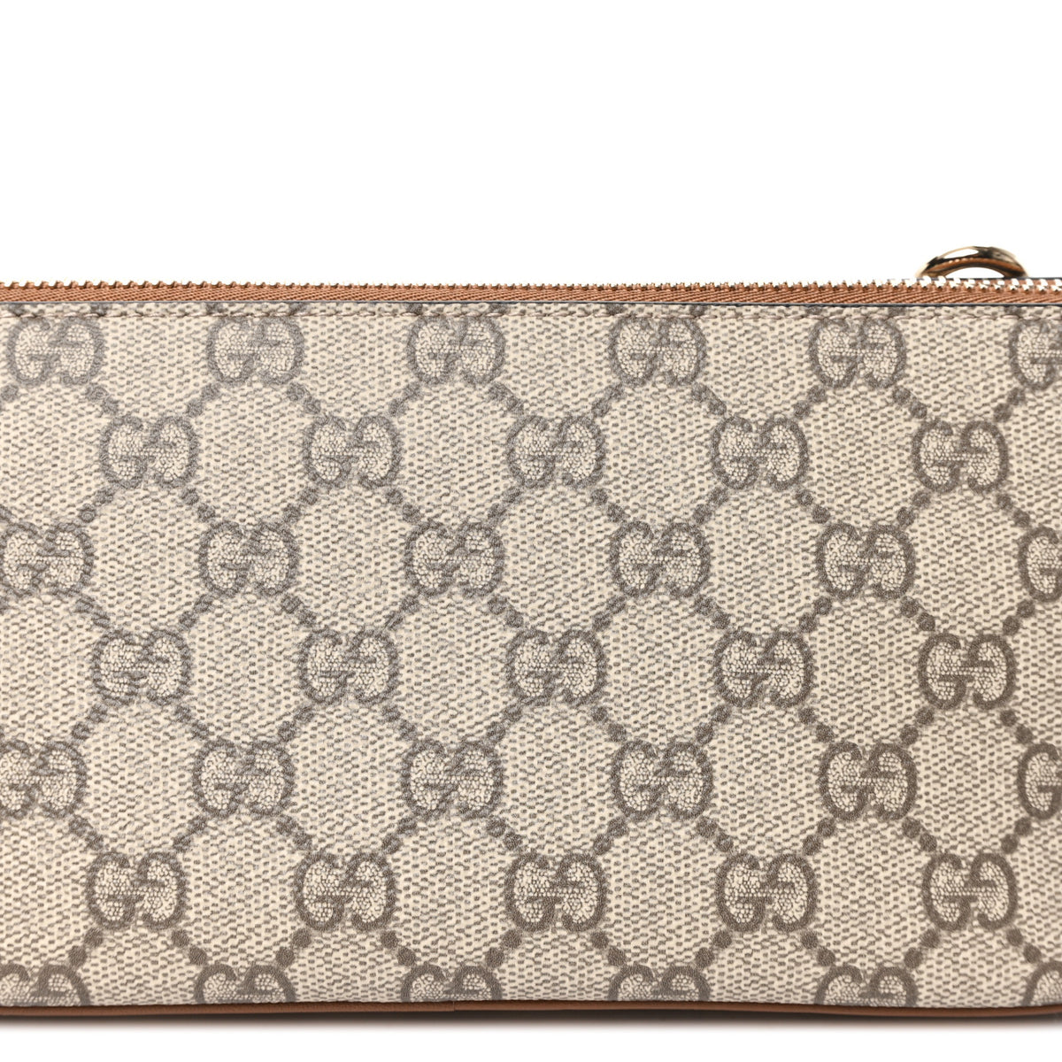 GG Supreme Monogram Emblem Small Shoulder Bag Beige Dark Brown
