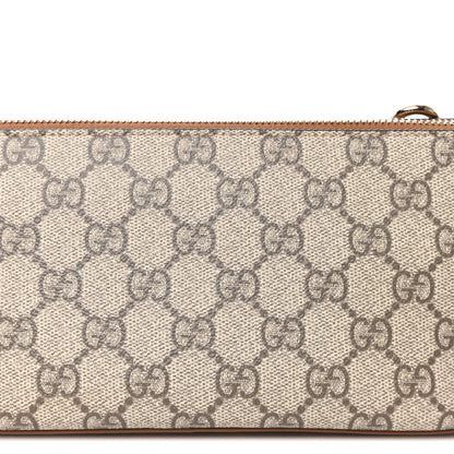 Gucci GG Supreme Monogram Emblem Small Shoulder Bag Beige Dark Brown 7 of 10