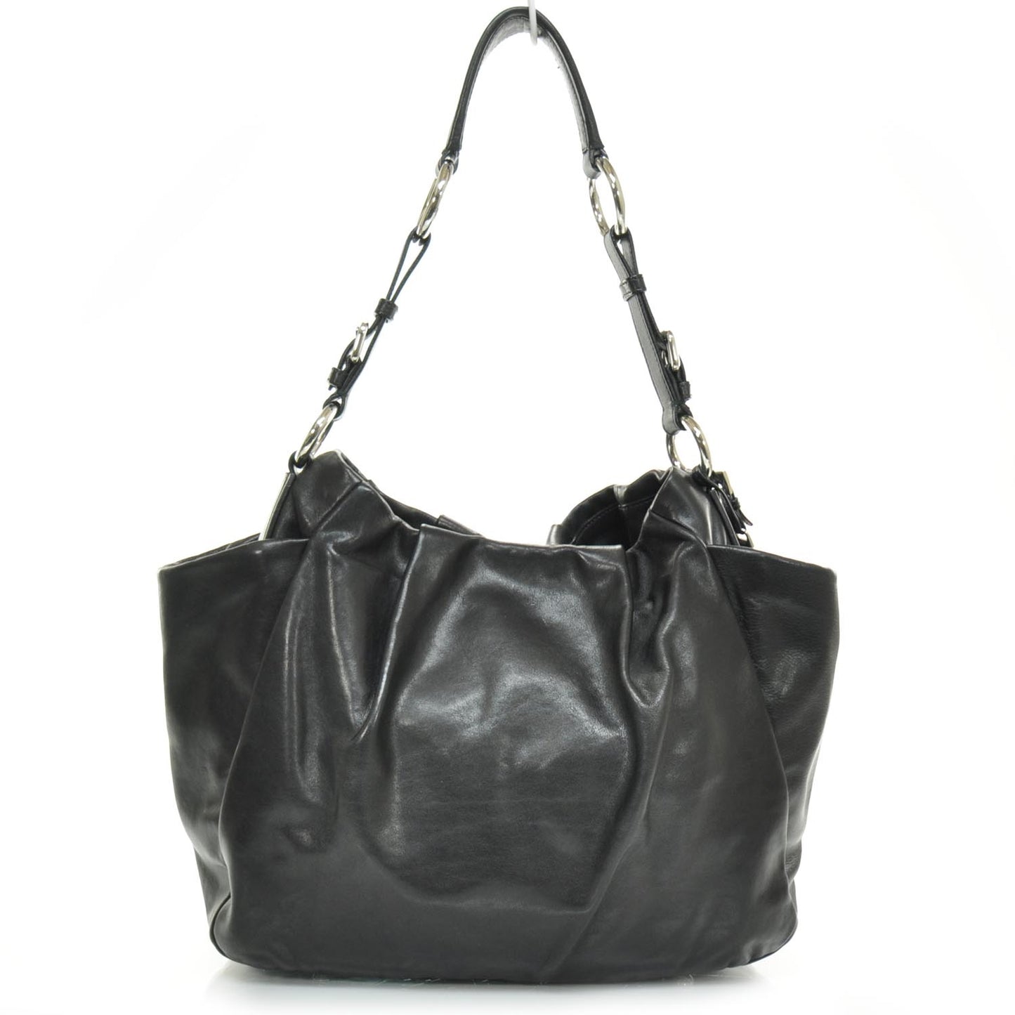 Soft Calf Pleated Hobo Nero Black