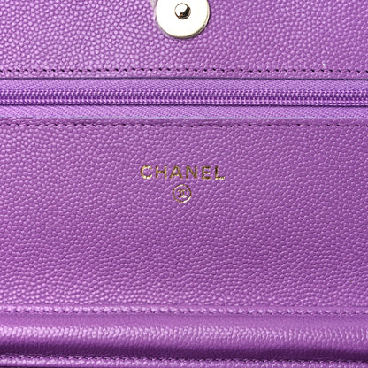 Chanel Caviar Quilted Wallet On Chain WOC Purple 6 of 11
