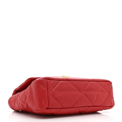 Chanel Goatskin Quilted Large Chanel 19 Flap Red 4 of 10