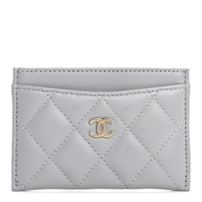 Chanel Lambskin Quilted Card Holder Grey 1 of 11