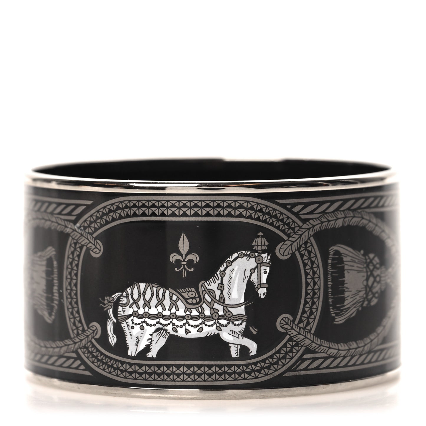 Enamel Printed Grand Apparat Extra Wide Bracelet 65 Black