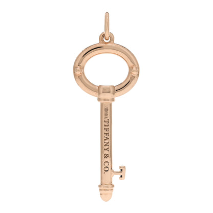 Tiffany 18K Rose Gold Small Oval Key Pendant 1 of 3
