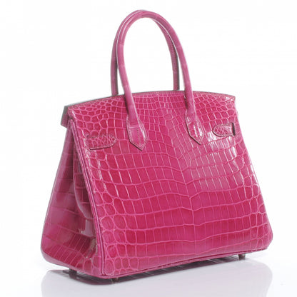 Hermes Niloticus Crocodile Birkin 30 Rose Tyrien 3 of 9