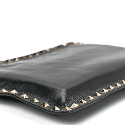 Valentino Garavani Vitello Large Rockstud Zip Pouch Black 10 of 11