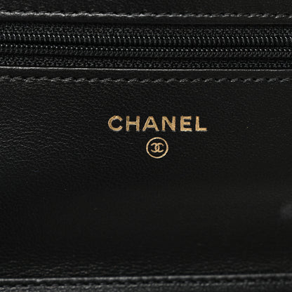 Chanel Lambskin Quilted Wallet On Chain WOC Black 6 of 12